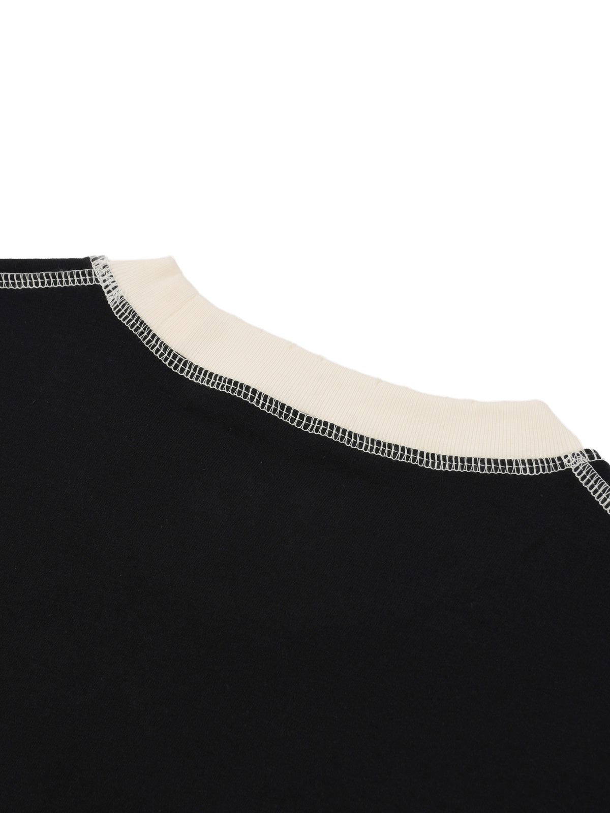 Off Script Unisex Contrast-Stitched Ringer T-Shirt - collar stitching detail