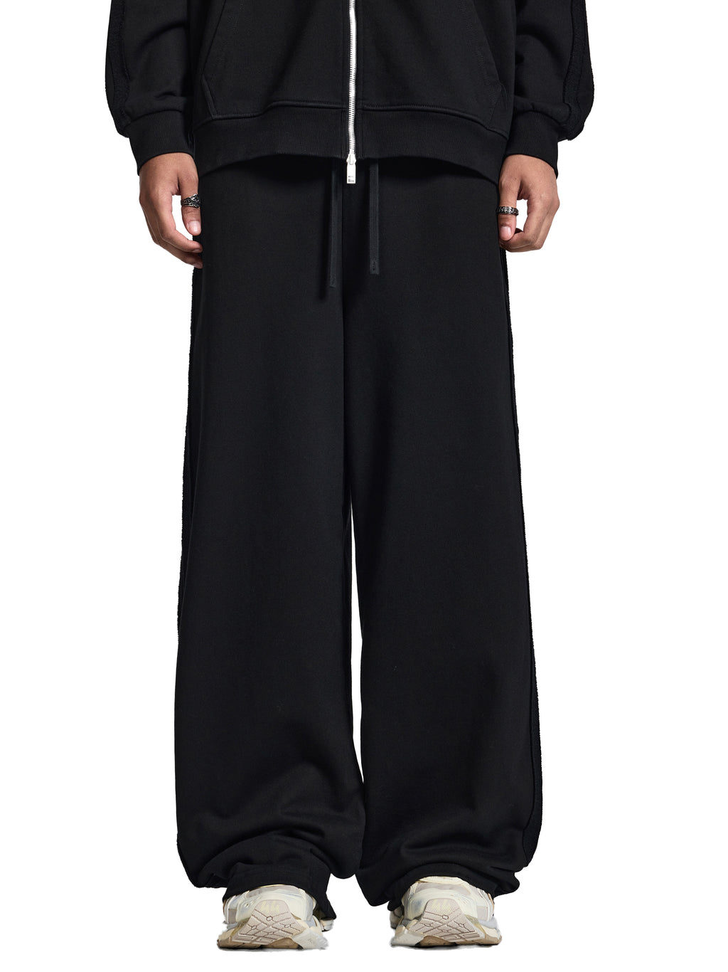 Unisex Contrast-Tape Straight-Leg Sweatpants gallery image