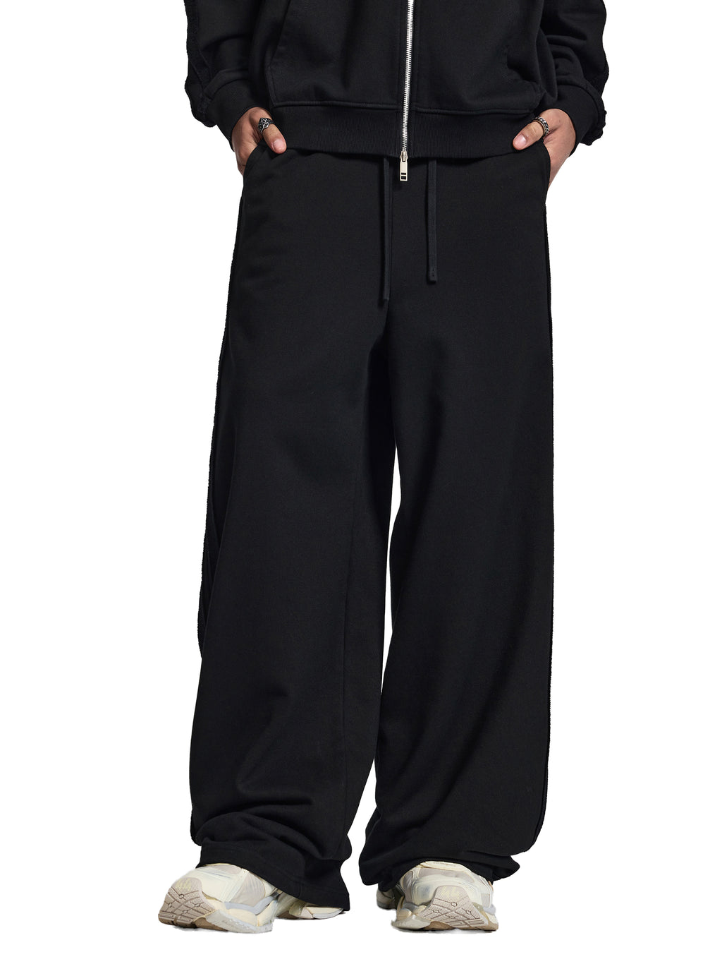 Unisex Contrast-Tape Straight-Leg Sweatpants gallery image