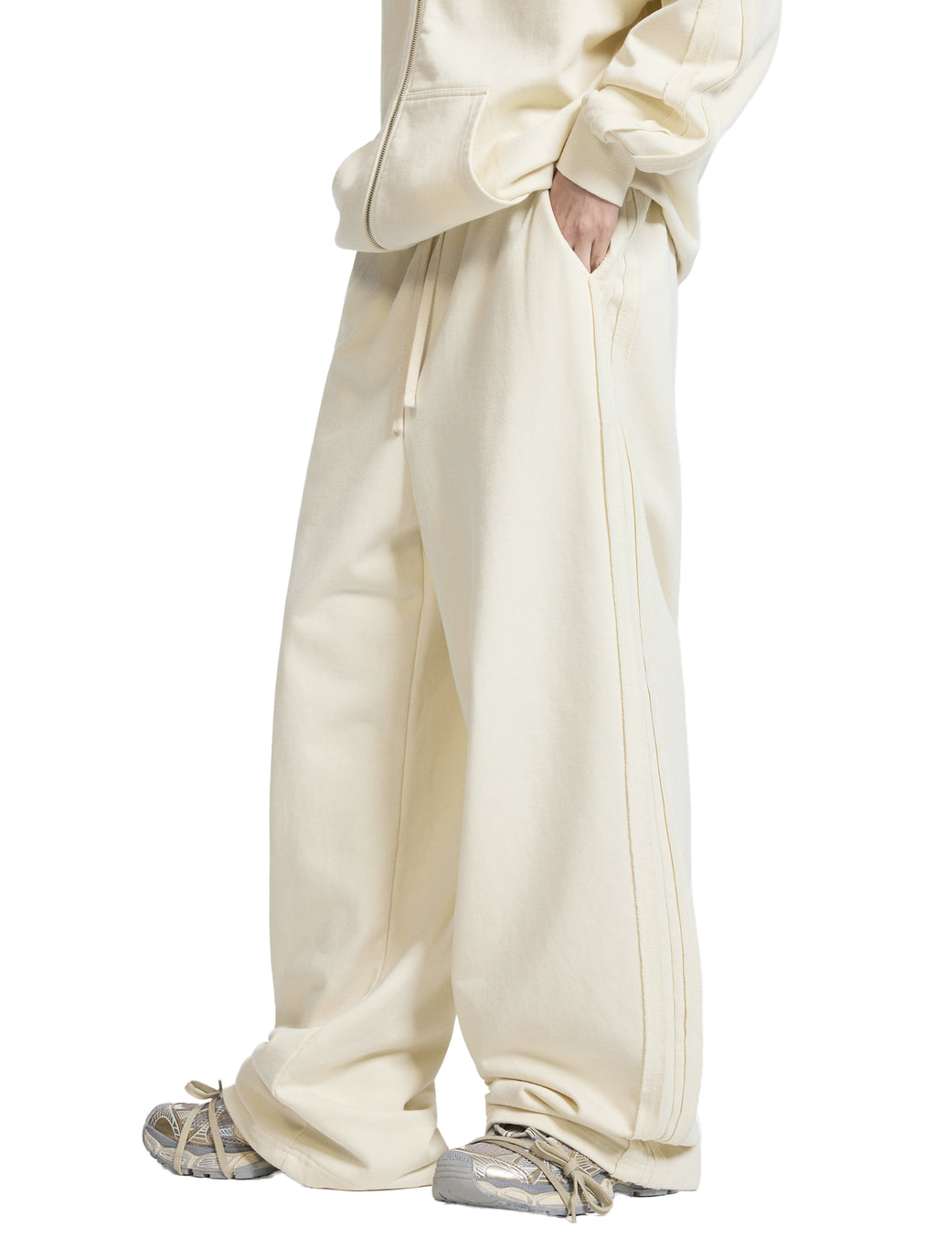 Unisex Contrast-Tape Straight-Leg Sweatpants gallery image