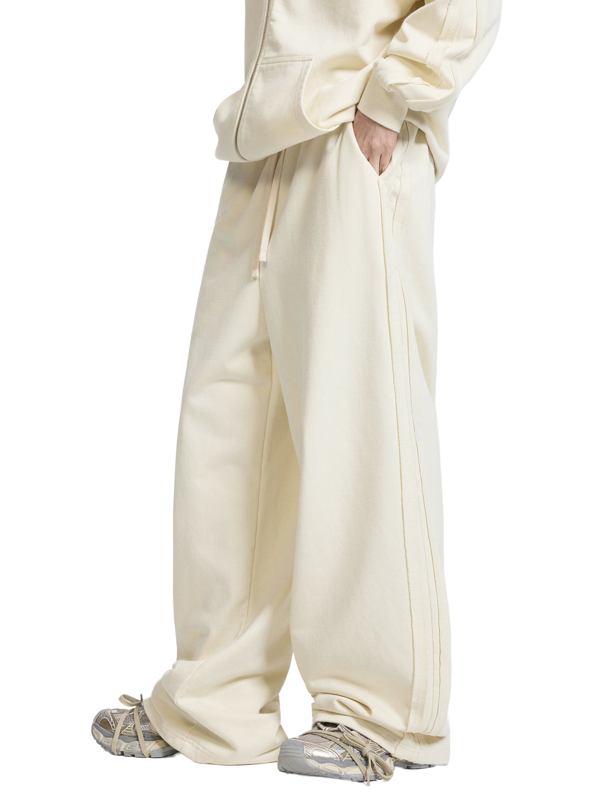 Unisex Contrast-Tape Straight-Leg Sweatpants gallery image