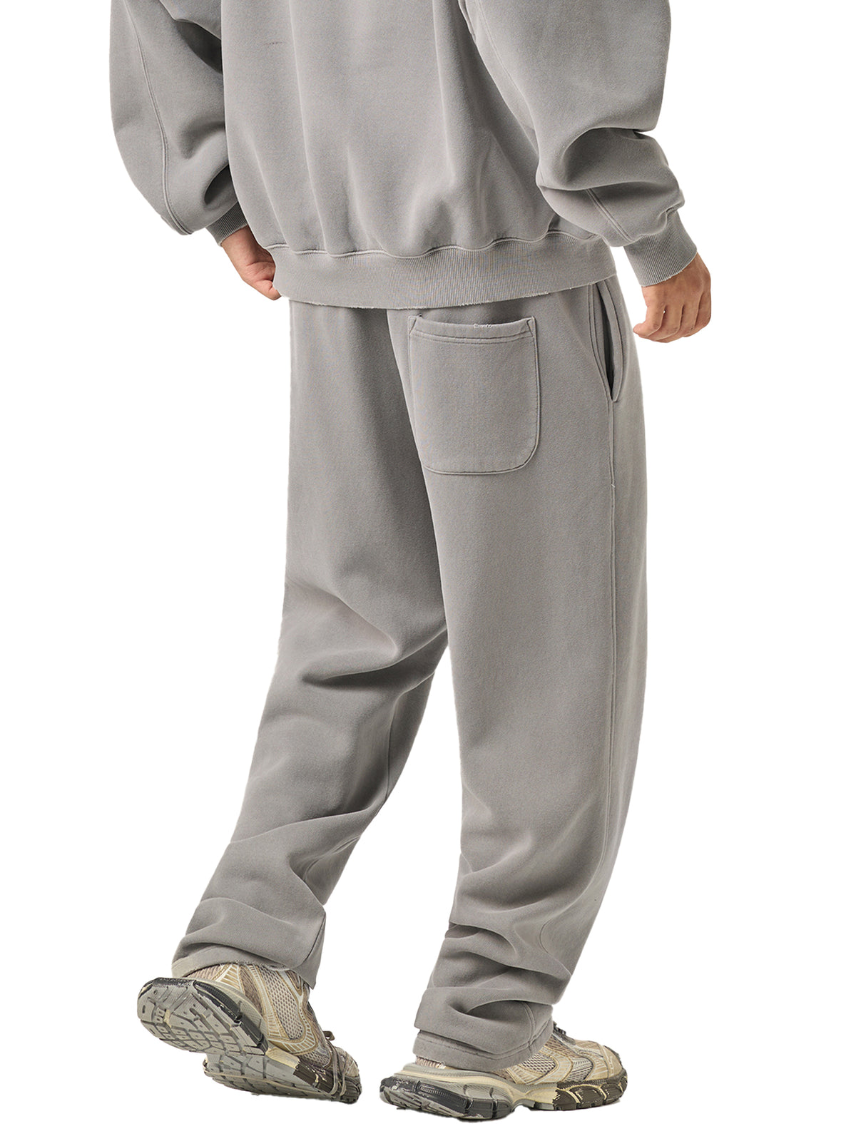 Unisex Frayed Enzyme-Washed Fleece Sweatpants gallery image