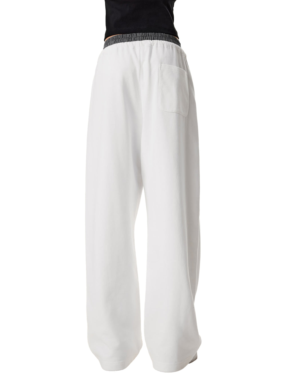 Unisex Plaid Contrast-Waist Pants gallery image