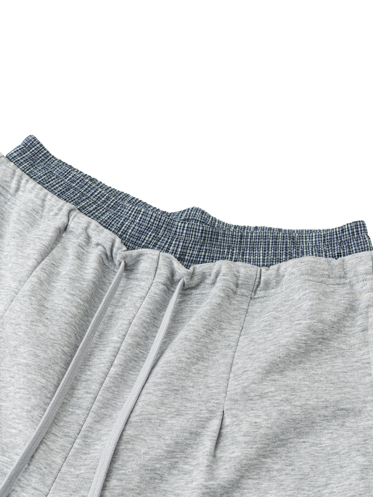 Unisex Plaid Contrast-Waist Pants gallery image