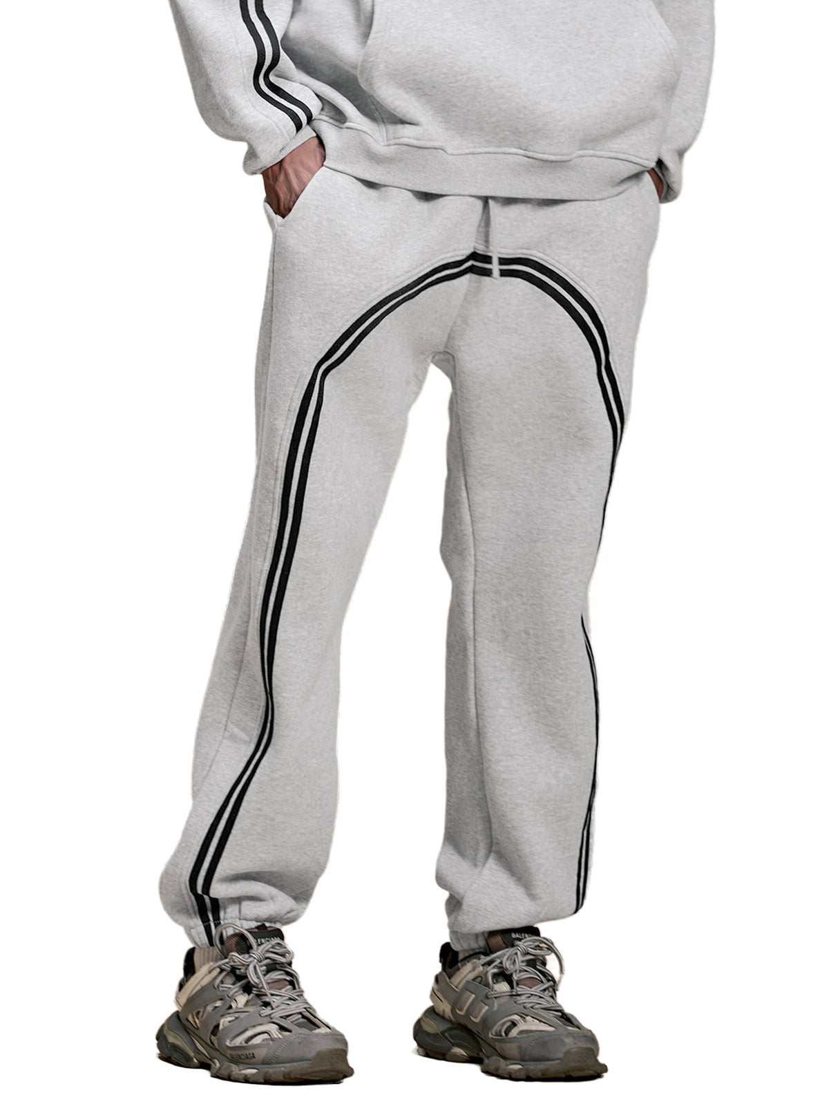 Unisex Sun-Fade Contrast-Tape Fleece Jogger Sweatpants gallery image