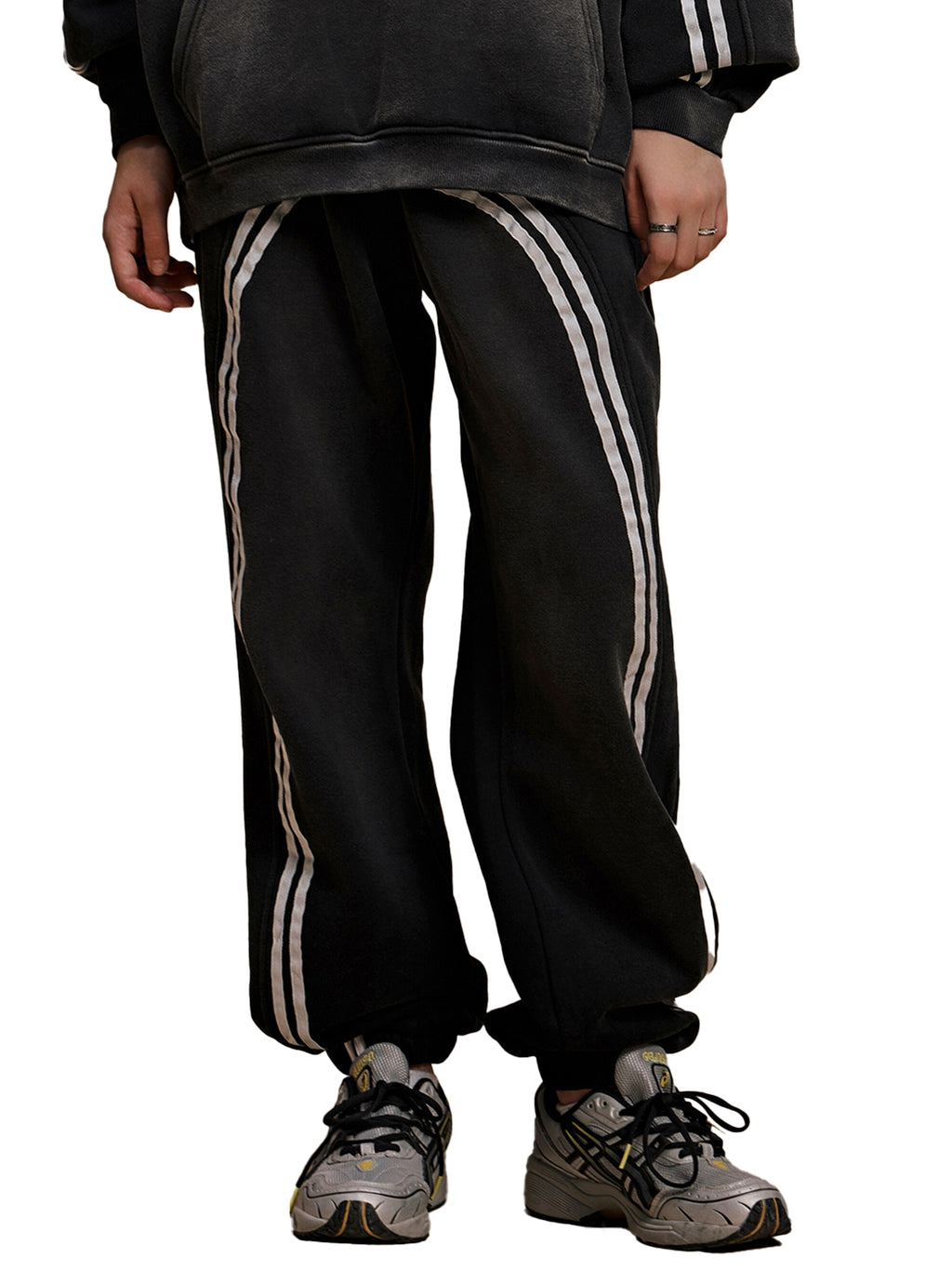 Unisex Sun-Fade Contrast-Tape Fleece Jogger Sweatpants gallery image