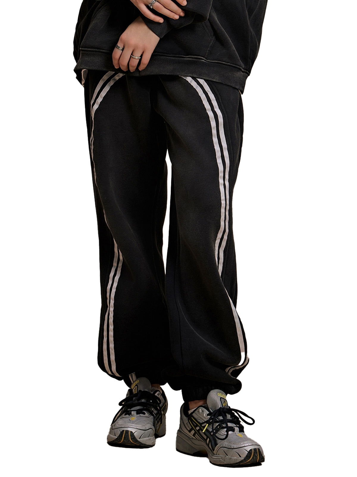Unisex Sun-Fade Contrast-Tape Fleece Jogger Sweatpants gallery image