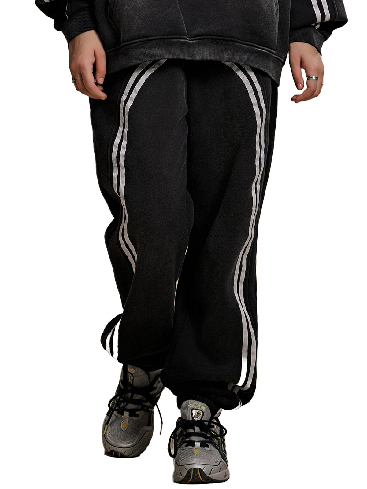 Unisex Sun-Fade Contrast-Tape Fleece Jogger Sweatpants gallery image