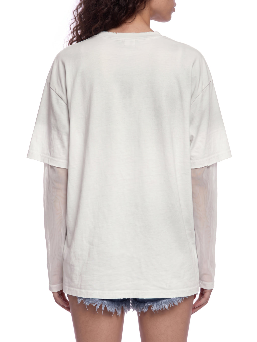 Unisex Sunfade Layer T-Shirt white model back view