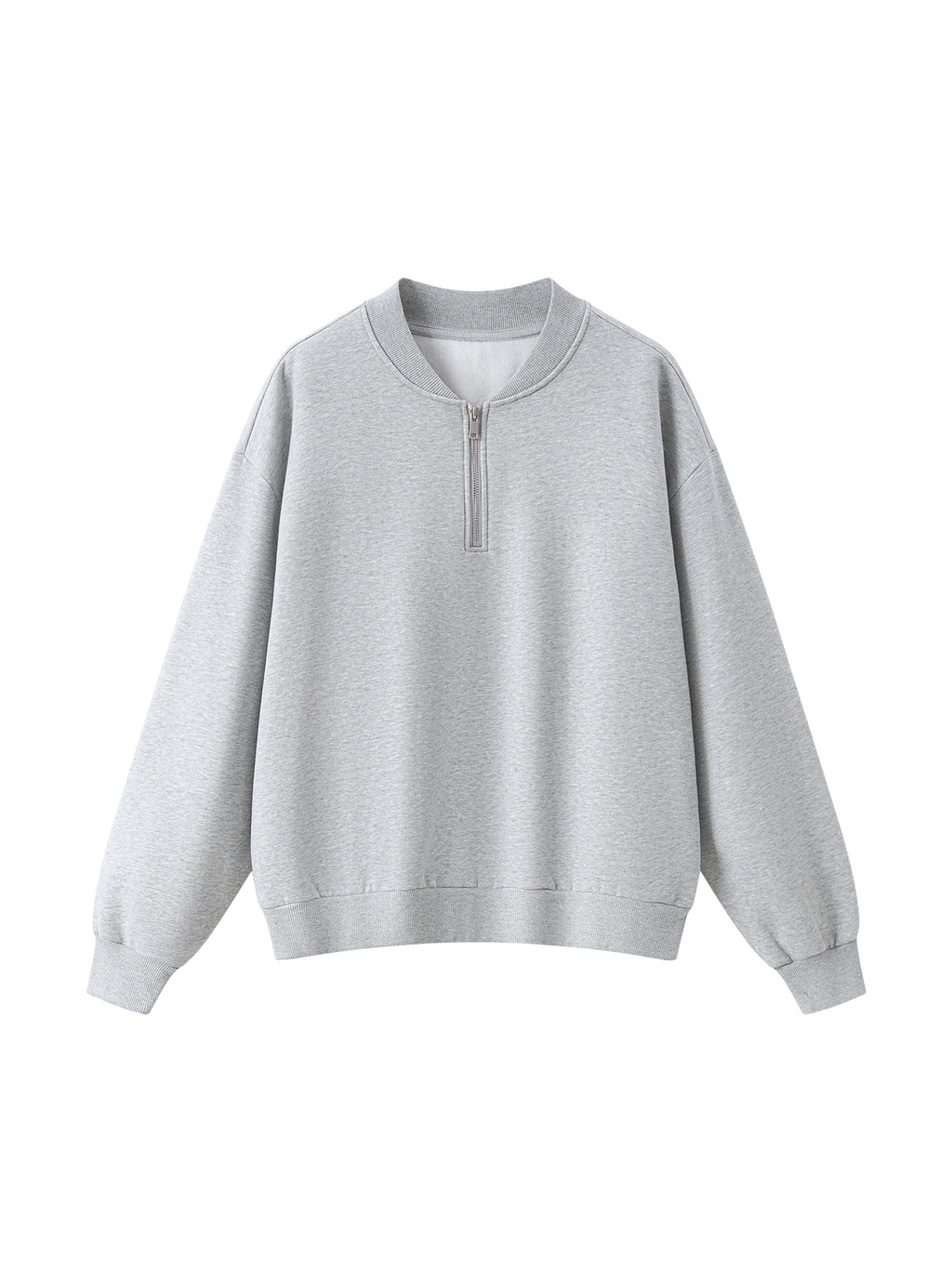 Unisex Vintage Wash Quarter-Zip Sweatshirt gray front view