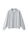 Unisex Vintage Wash Quarter-Zip Sweatshirt gray front view