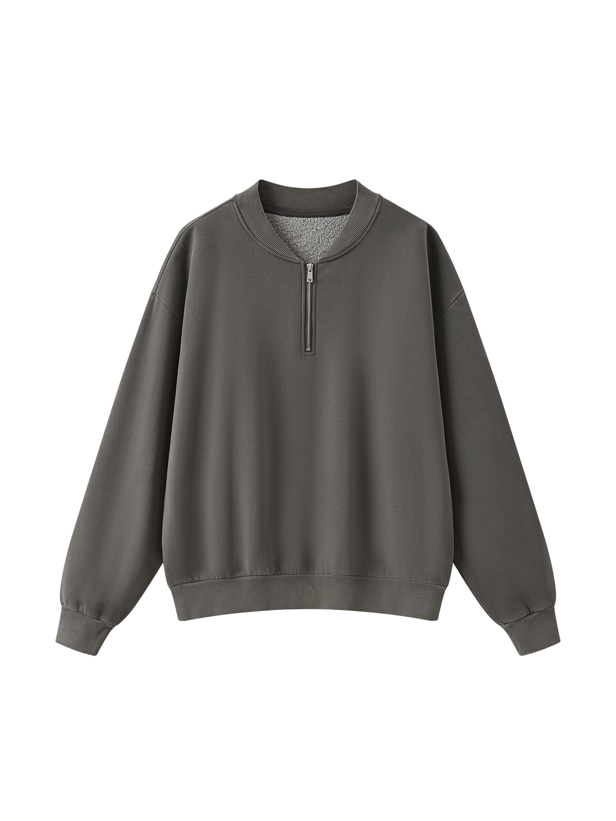 Unisex Vintage Wash Quarter-Zip Sweatshirt flower gray front view