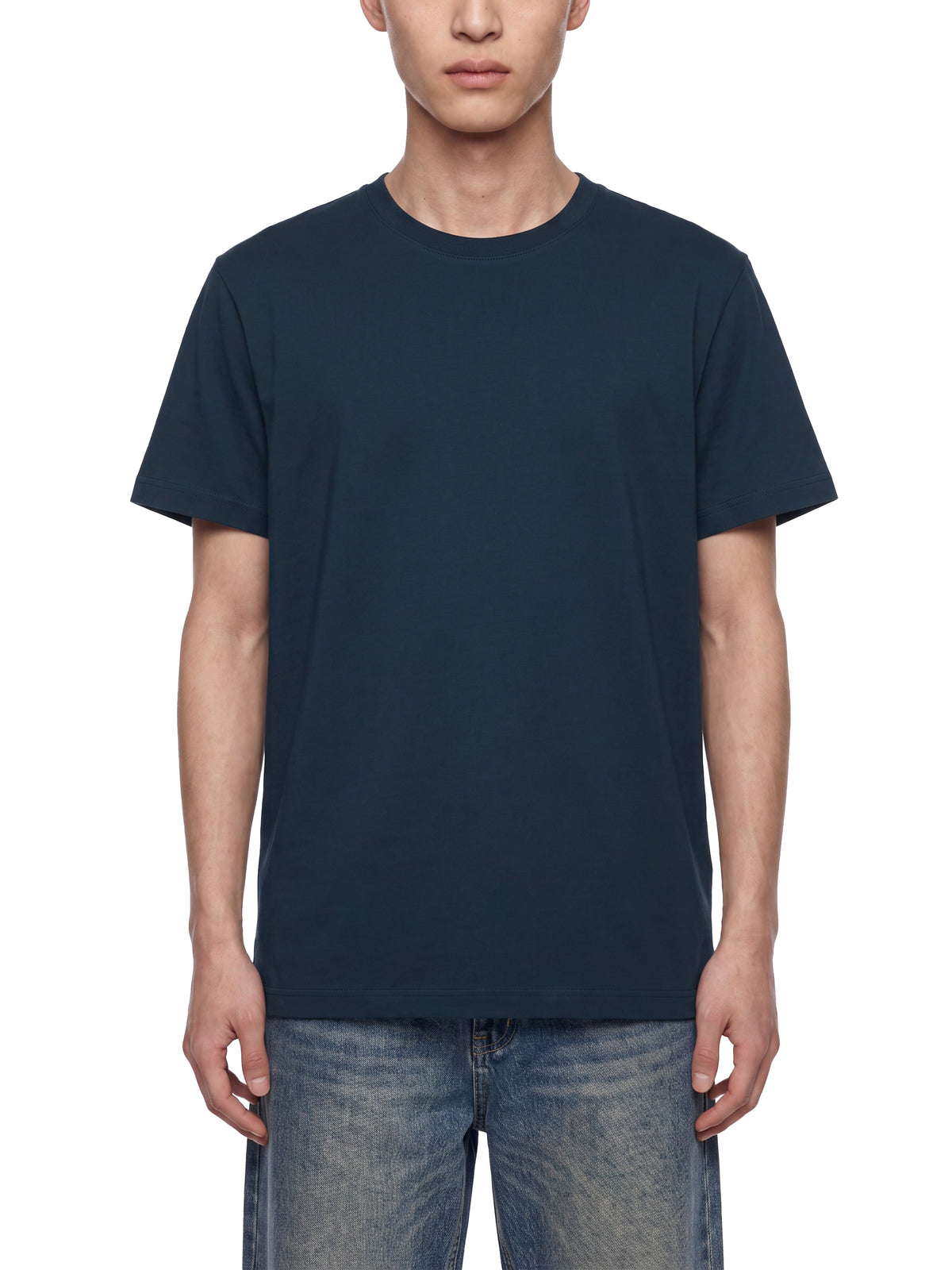 Off Script Regular Fit Crewneck T-Shirt - Navy Blue model view 1