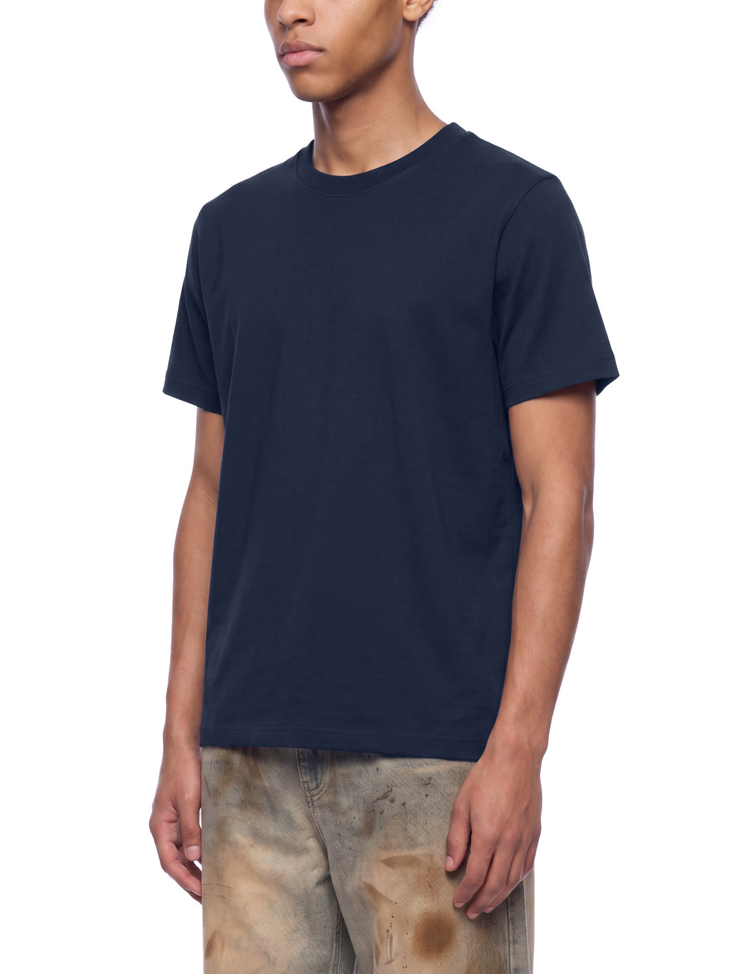 Off Script Sorona Crewneck T-Shirt - Navy Blue model back view