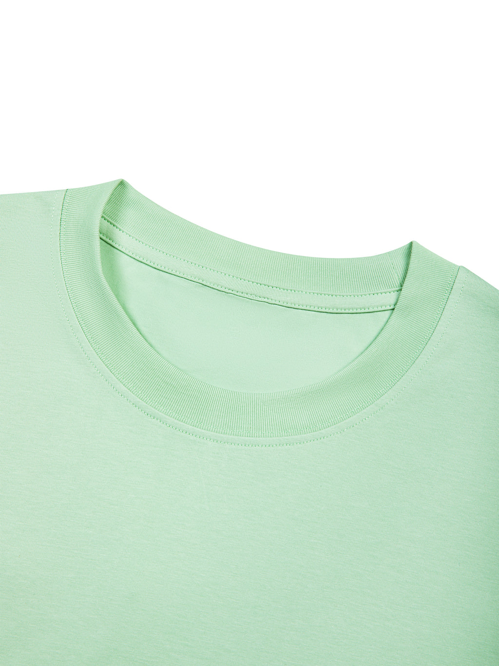Off Script Sorona Crewneck T-Shirt - Mint Green collar detail