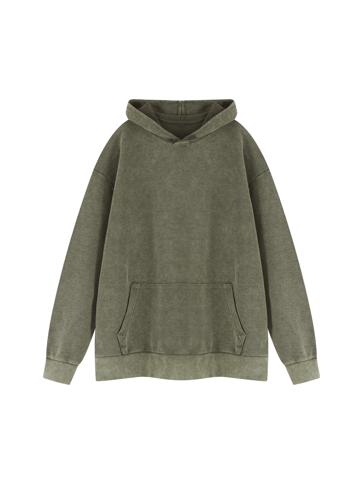 Unisex Mineral Wash Oversized Hoodie – Army Green front