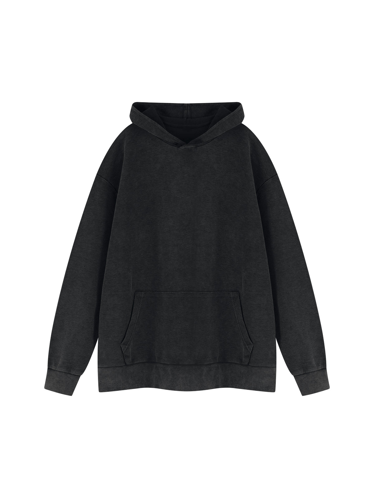 Unisex Mineral Wash Oversized Hoodie – Black front