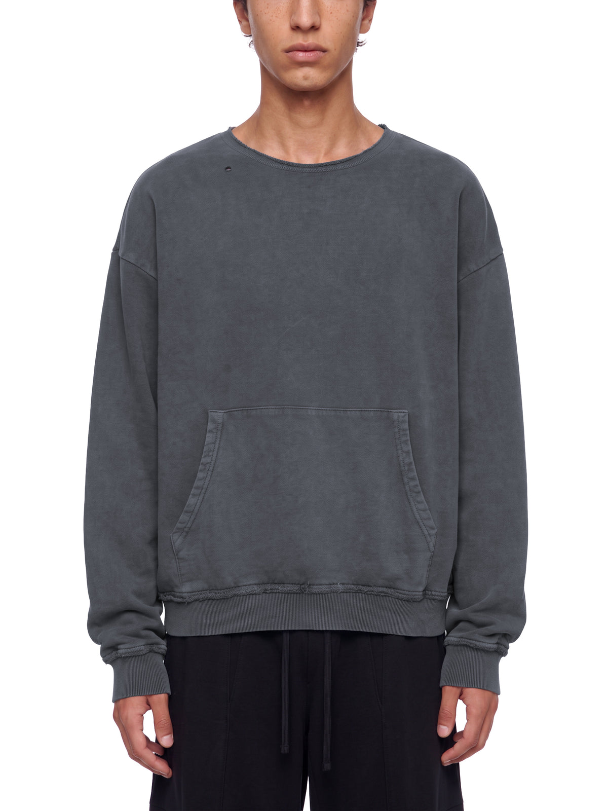 Unisex Raw Edge Crewneck Sweatshirt – model view 1