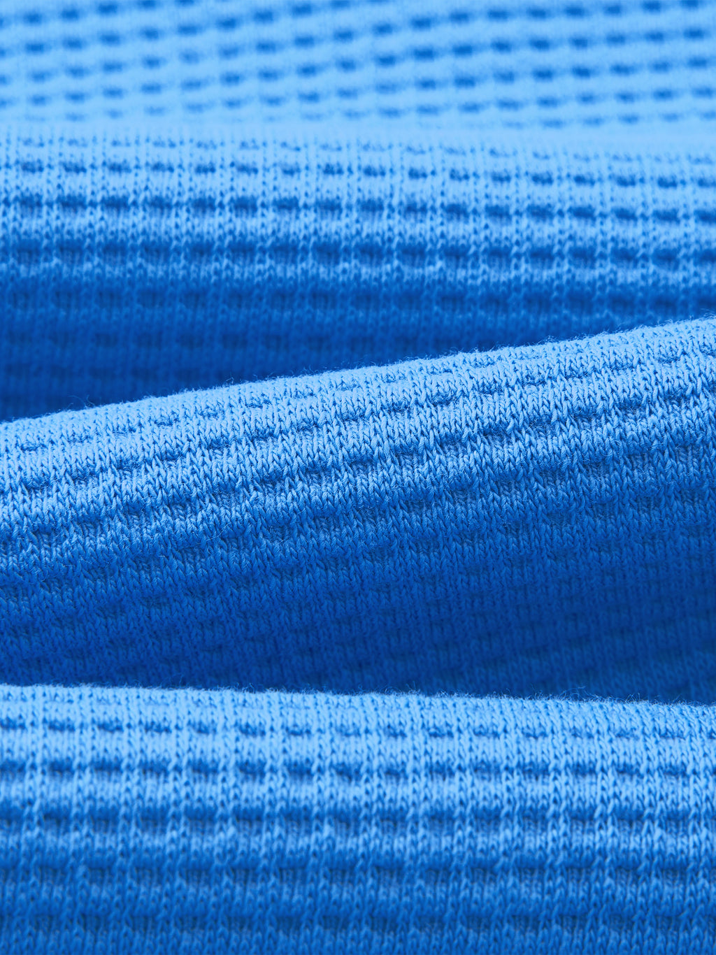 Off Script Waffle Boxy T-Shirt - Colourful Blue fabric detail