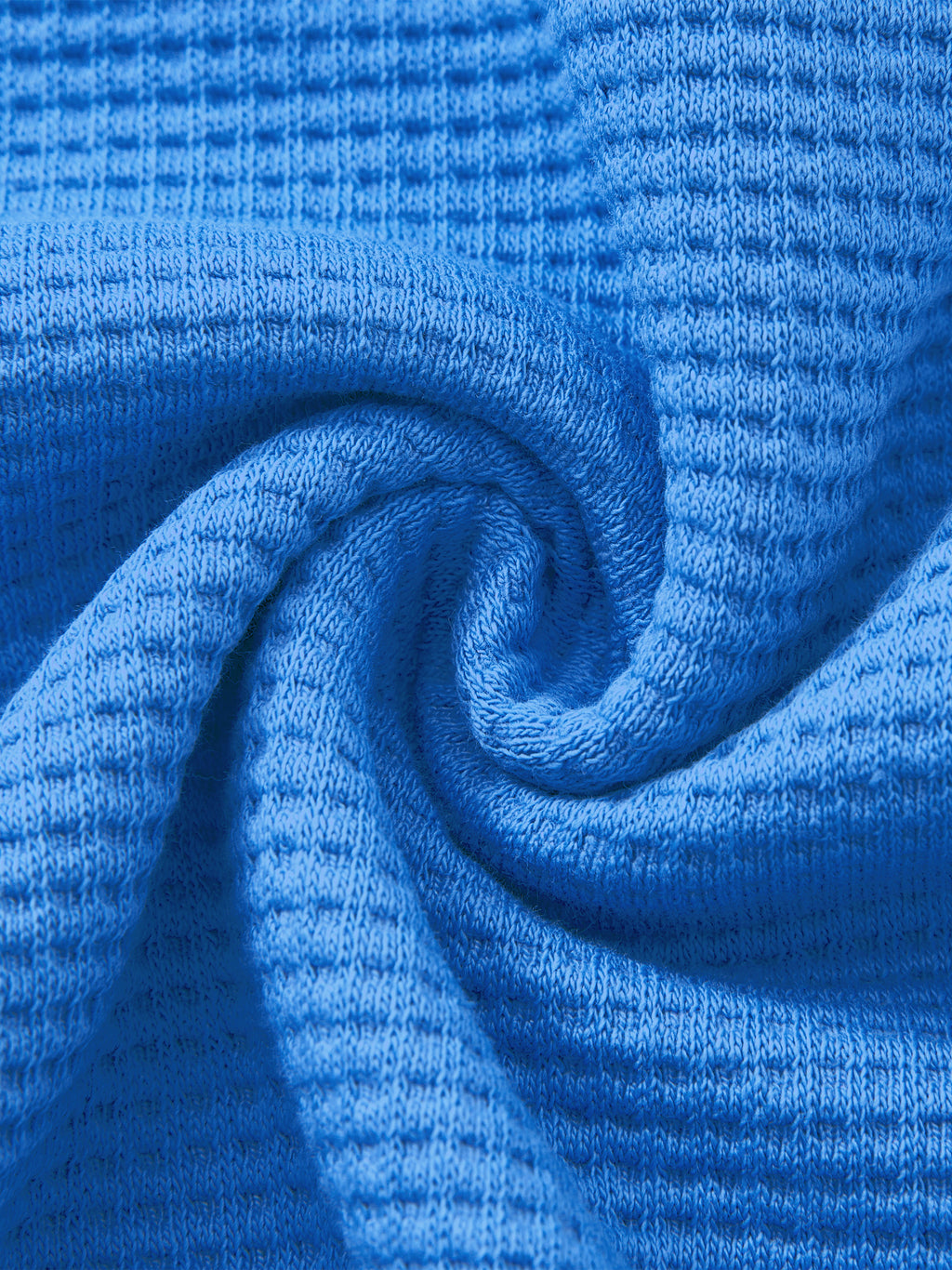Off Script Waffle Boxy T-Shirt - Colourful Blue fabric drape detail