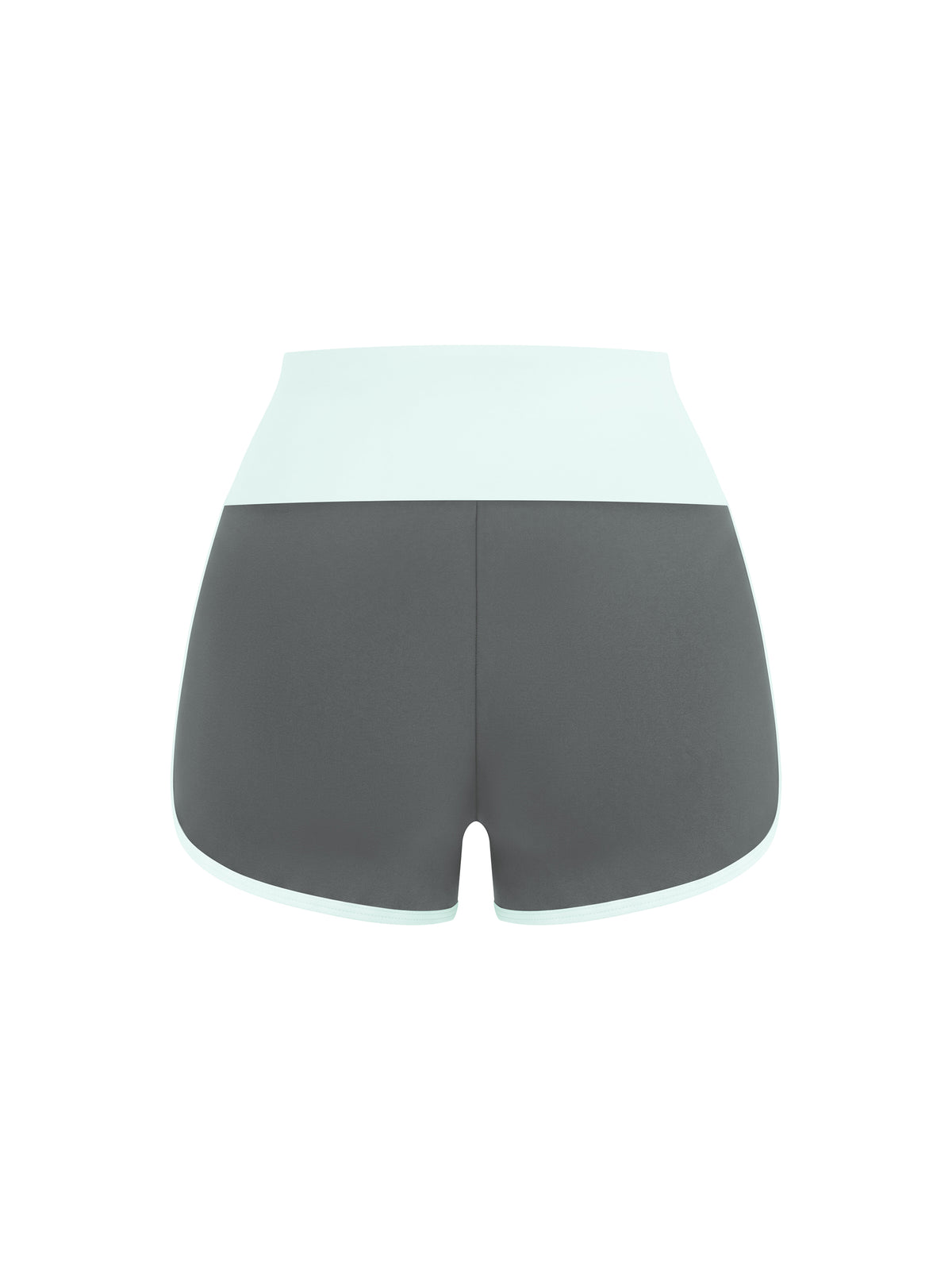 Women’s Colour-Block Yoga Shorts dark gray with light blue back view