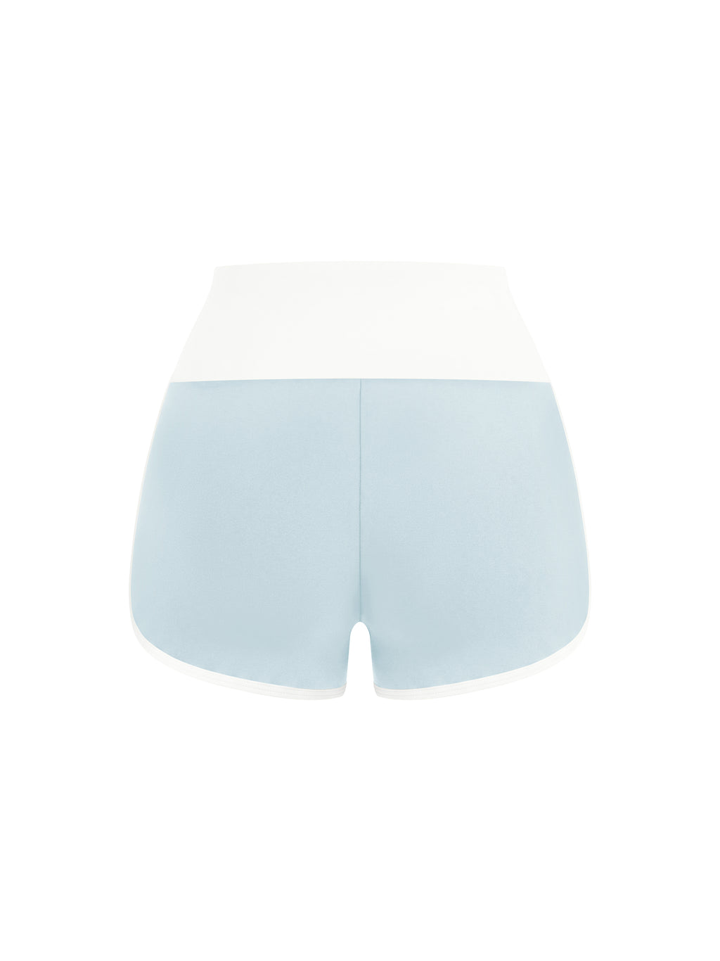 Women’s Colour-Block Yoga Shorts sky blue with white back view