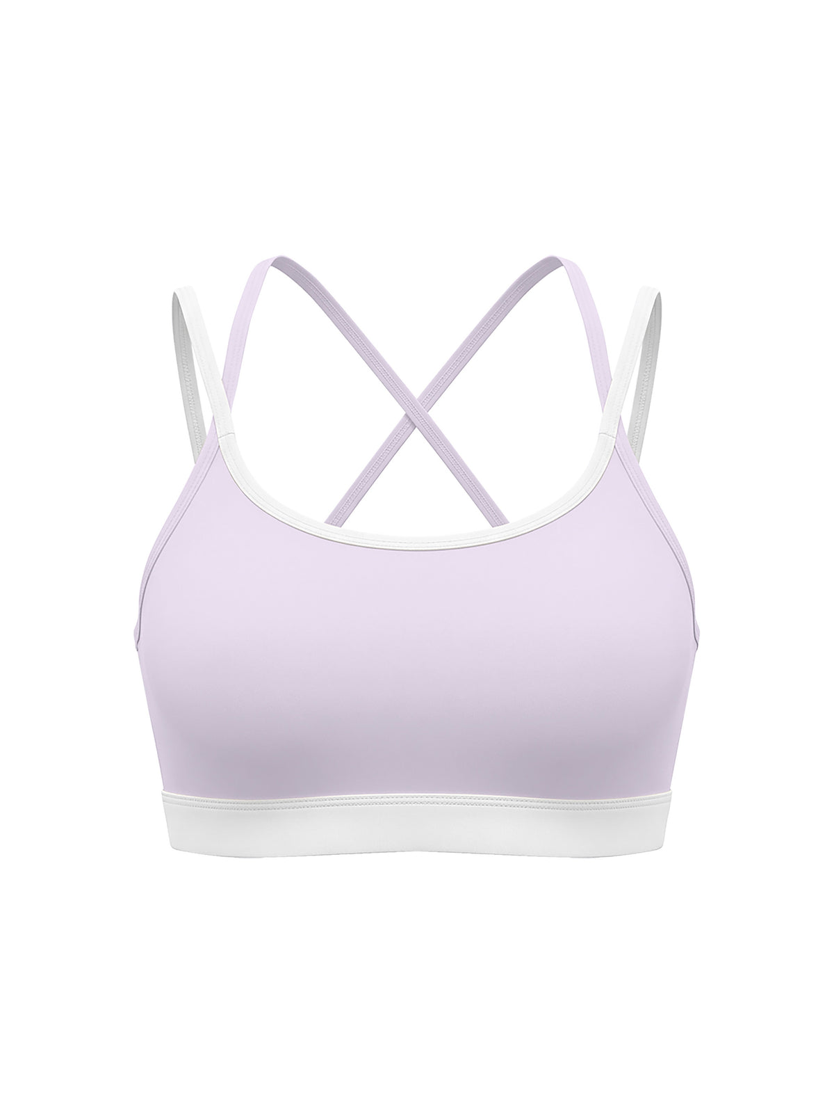 Women’s Colour-Block Yoga Sports Bra - Light Purple front