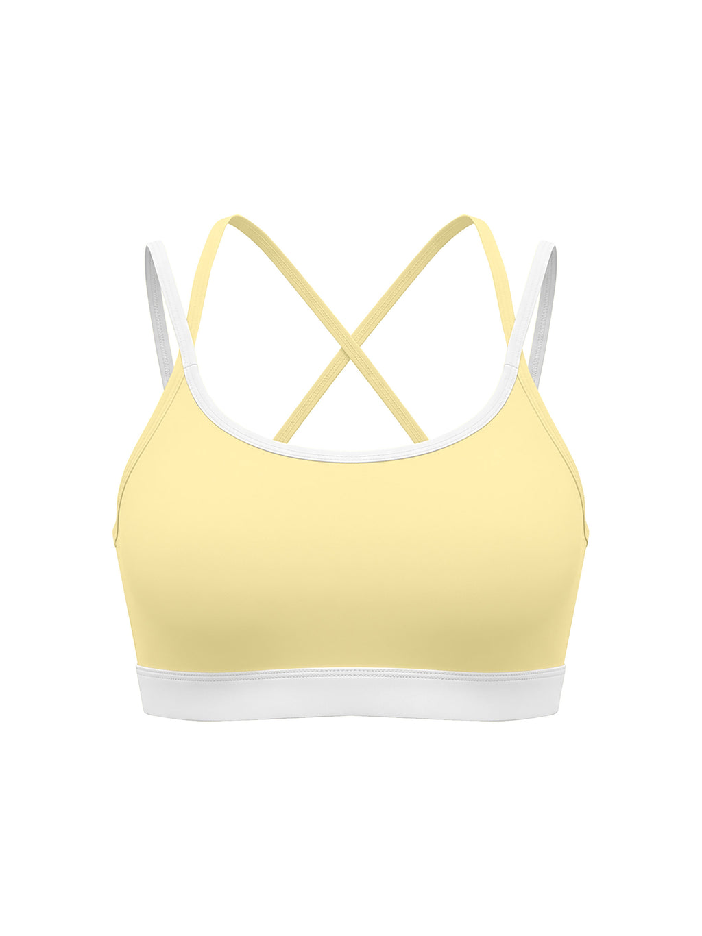 Women’s Colour-Block Yoga Sports Bra - Light Yellow front