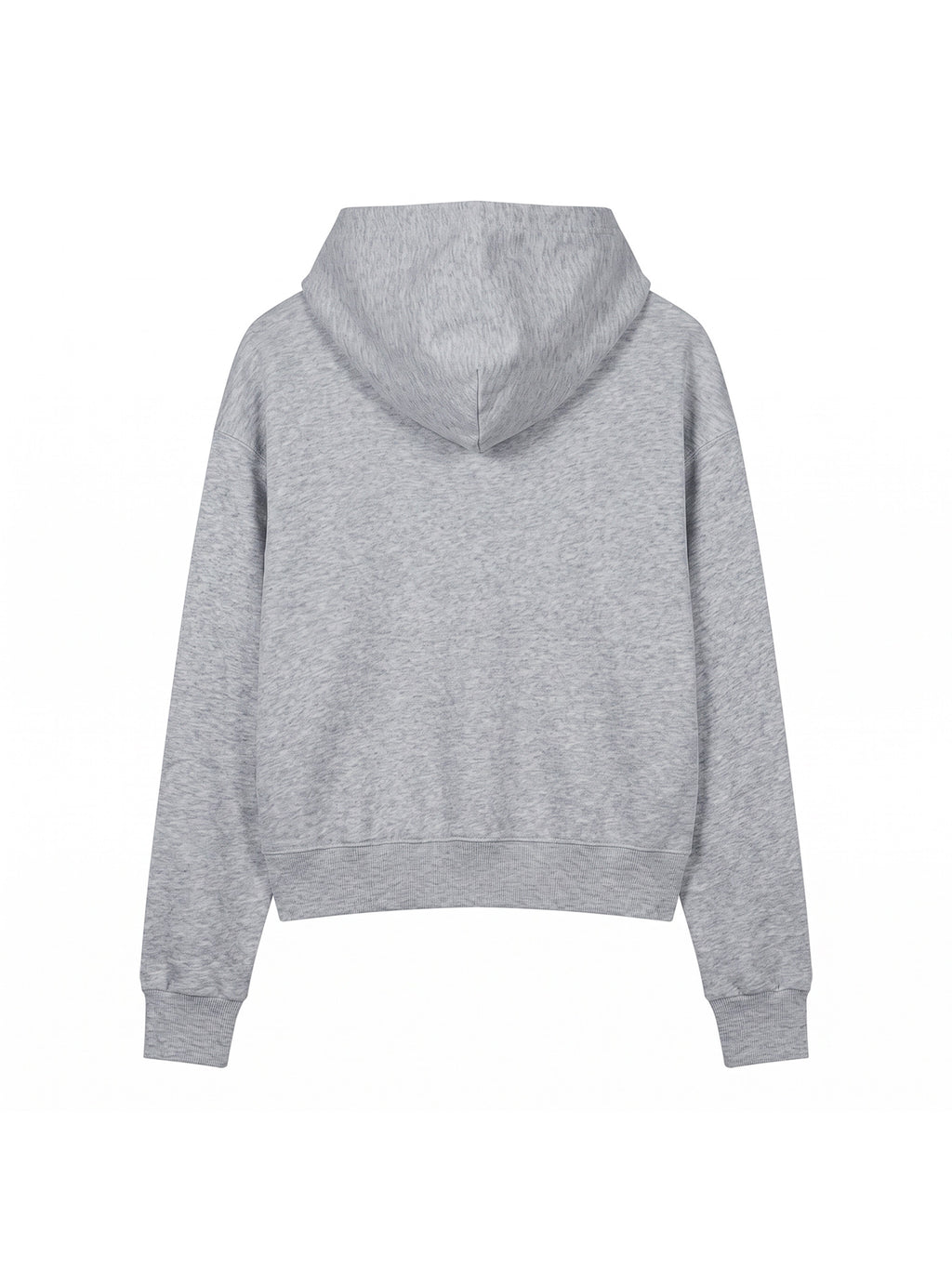 Women’s Crop Drop Shoulder Hoodie flower gray back view