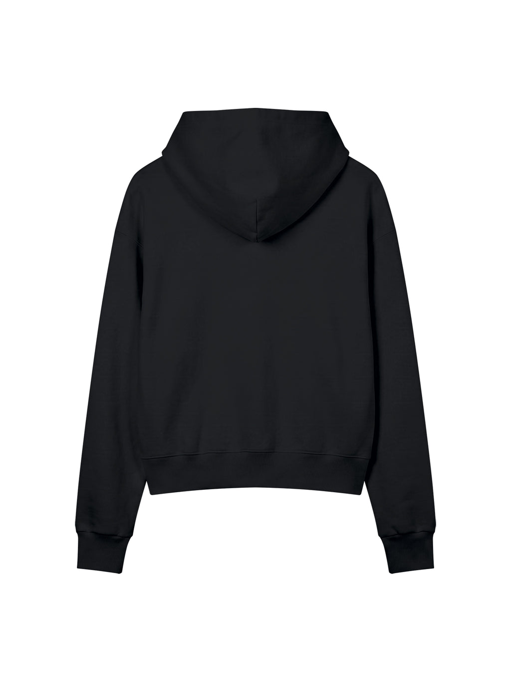 Women’s Crop Drop Shoulder Hoodie black back view