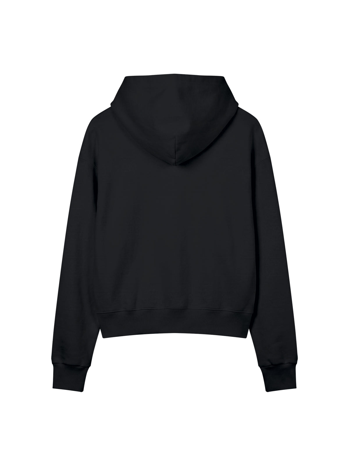 Women’s Crop Drop Shoulder Hoodie black back view