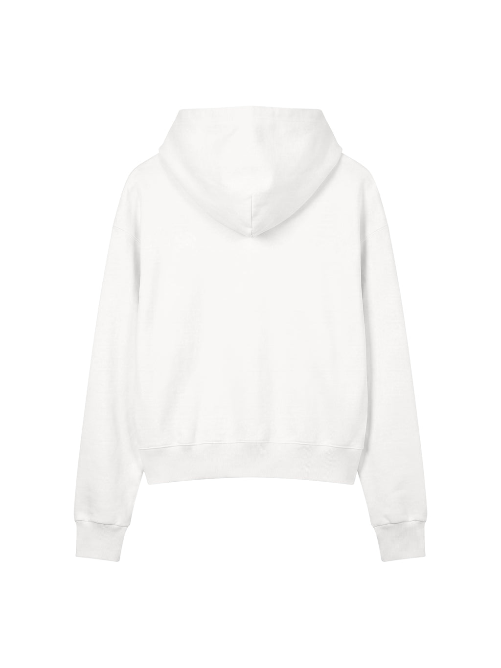 Women’s Crop Drop Shoulder Hoodie white back view