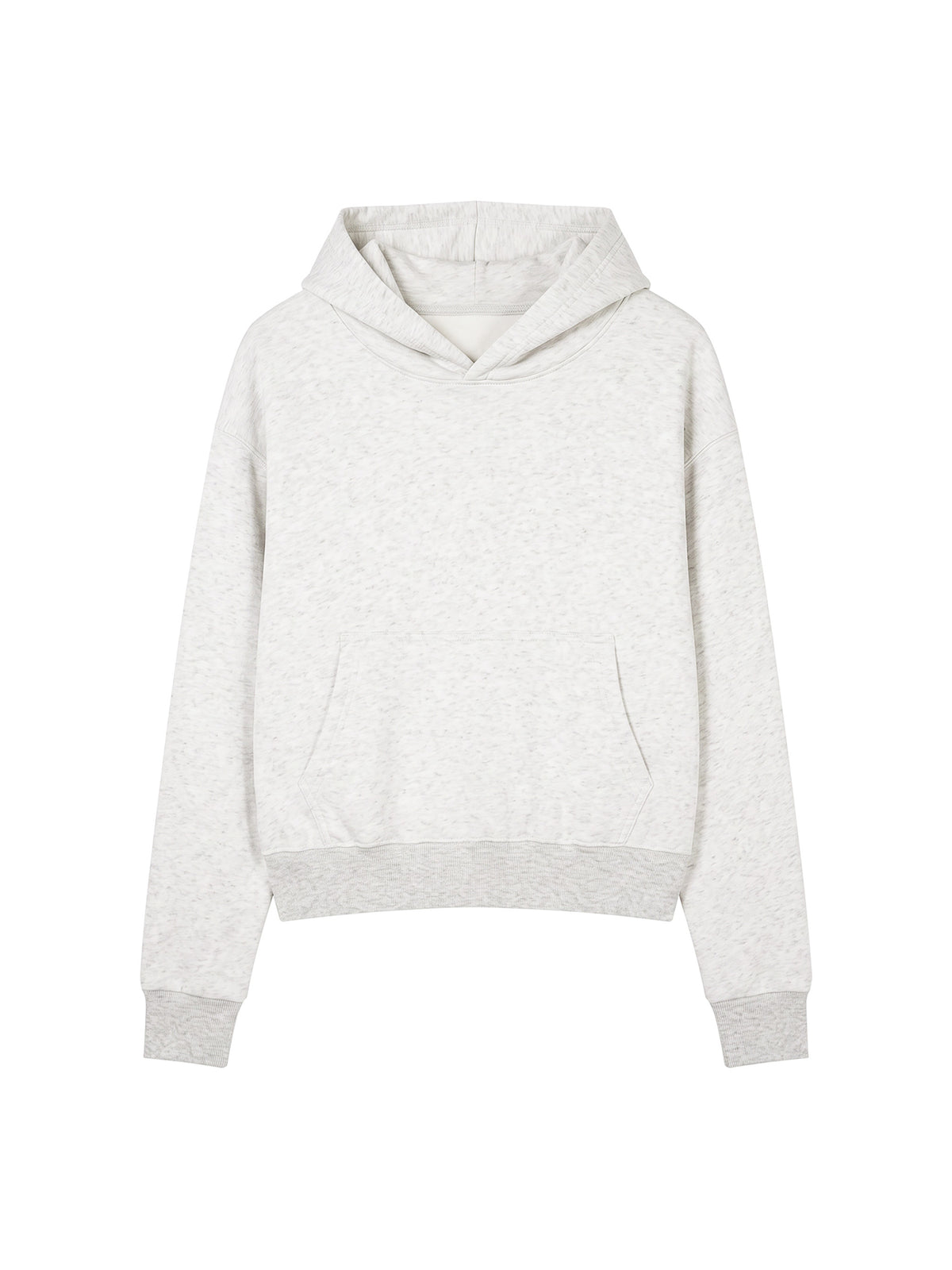 Women’s Crop Drop Shoulder Hoodie oat gray front view