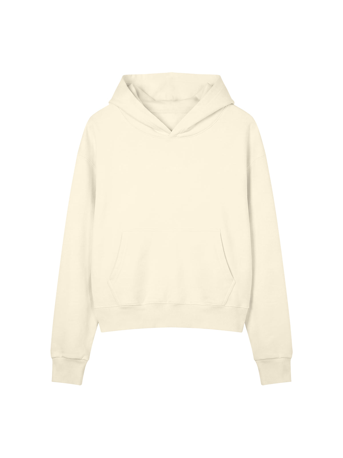 Women’s Crop Drop Shoulder Hoodie apricot front view