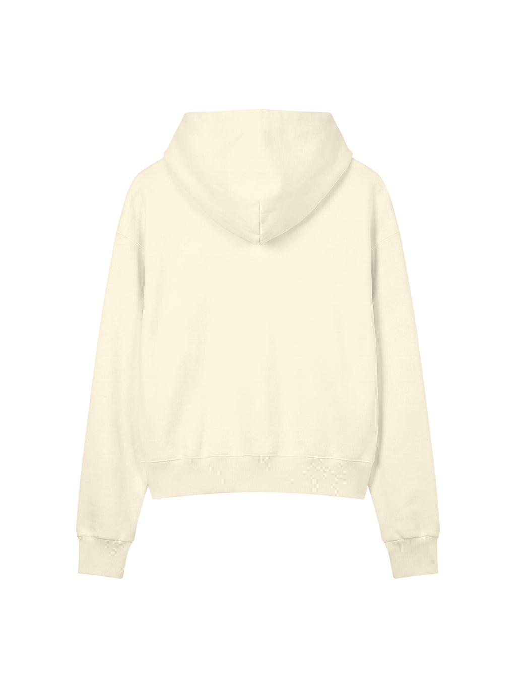 Women’s Crop Drop Shoulder Hoodie apricot back view
