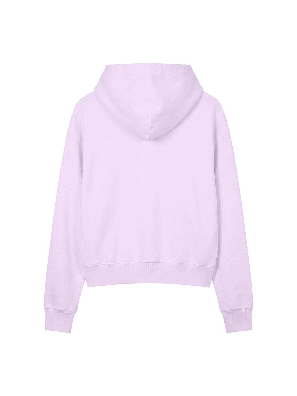 Women’s Crop Drop Shoulder Hoodie light purple back view