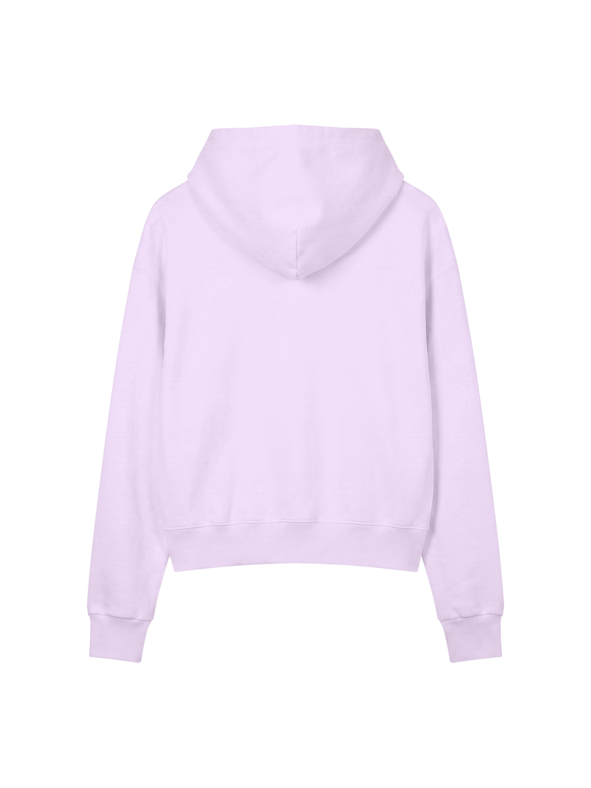 Women’s Crop Drop Shoulder Hoodie light purple back view