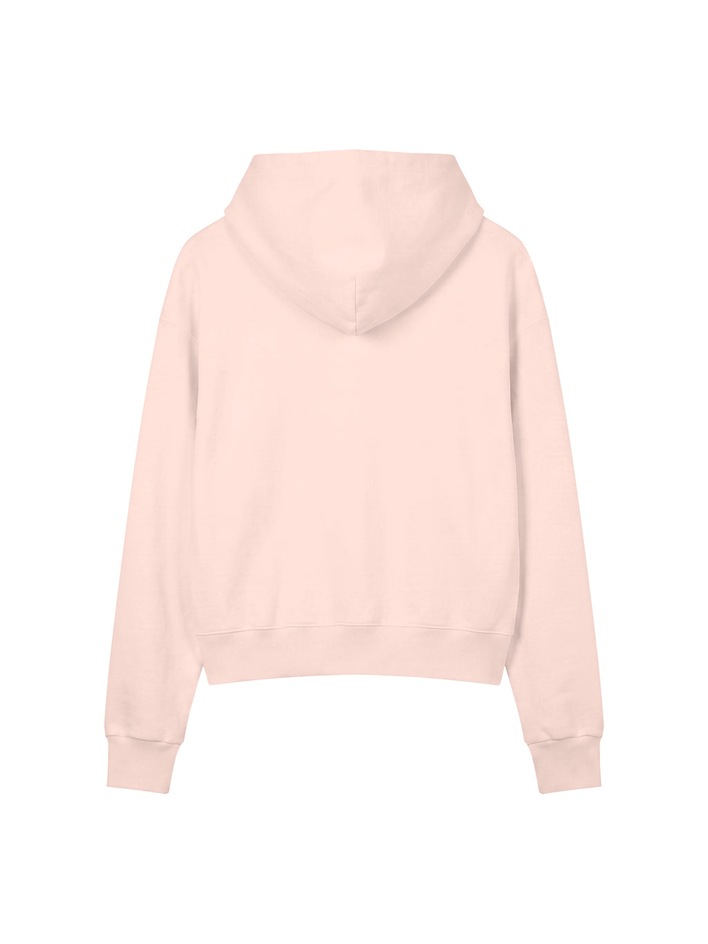 Women’s Crop Drop Shoulder Hoodie light pink back view