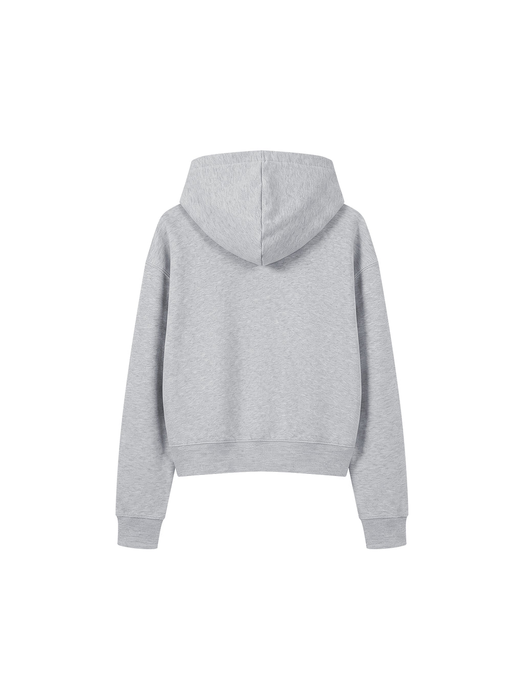 Women’s Cropped Full-Zip Hoodie flower gray back product view