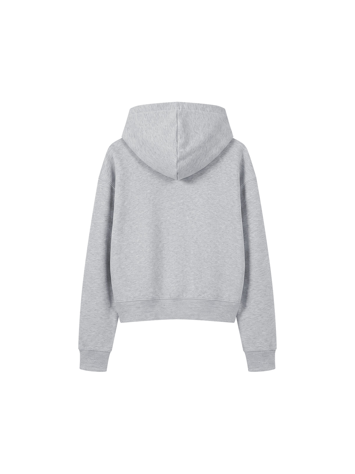 Women’s Cropped Full-Zip Hoodie flower gray back product view