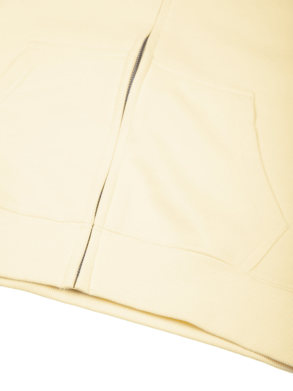 Women’s Cropped Full-Zip Hoodie front pocket and zipper detail