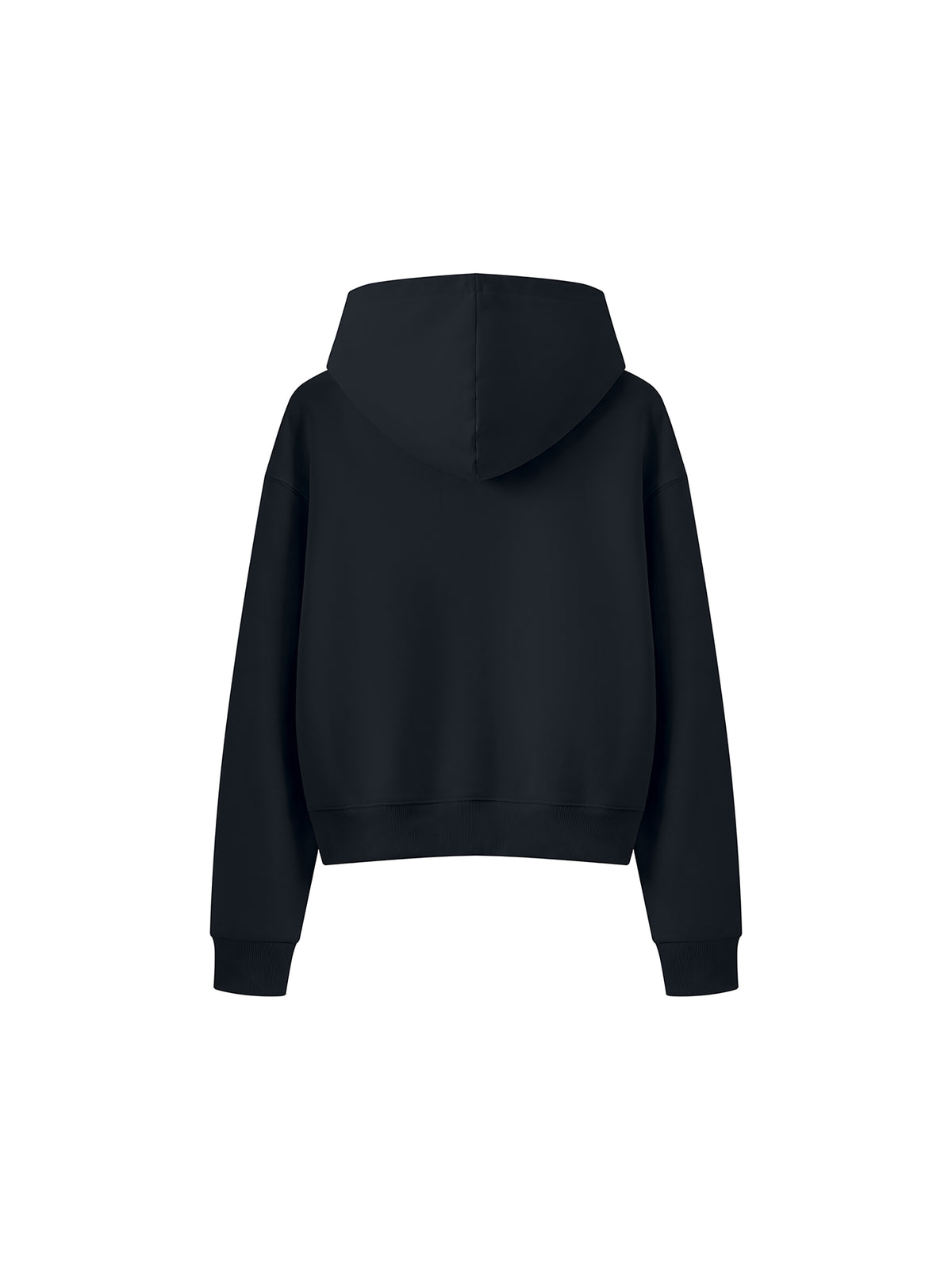 Women’s Cropped Full-Zip Hoodie black back view