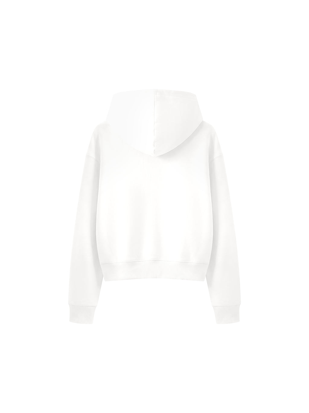 Women’s Cropped Full-Zip Hoodie white back view