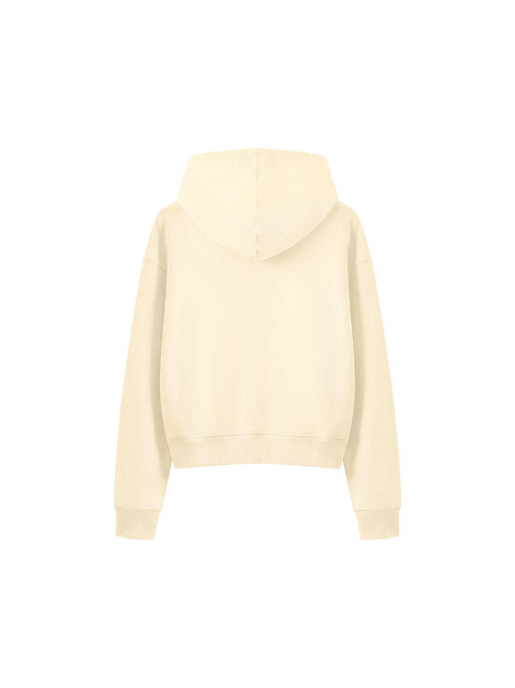Women’s Cropped Full-Zip Hoodie apricot back view