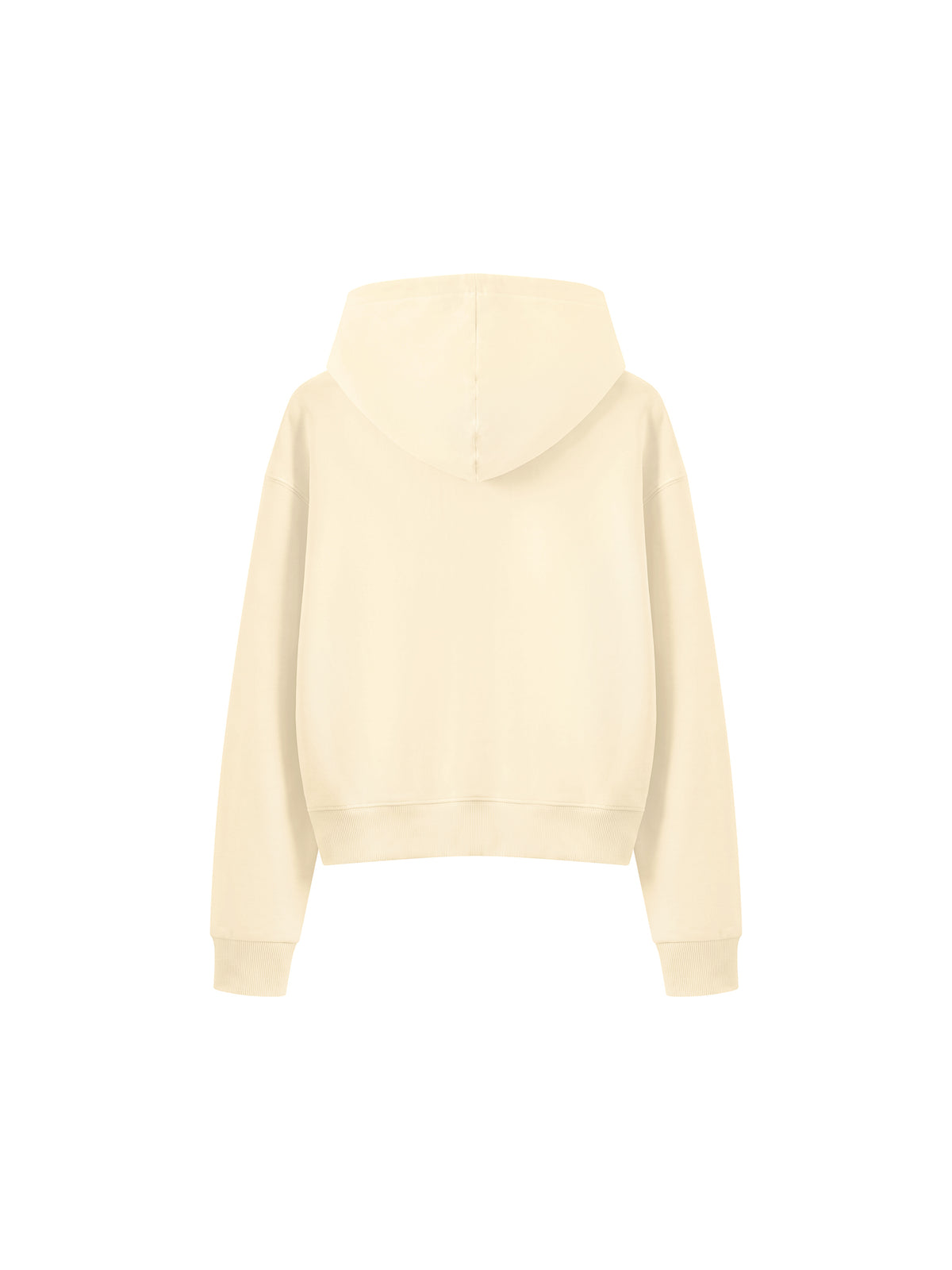 Women’s Cropped Full-Zip Hoodie apricot back view