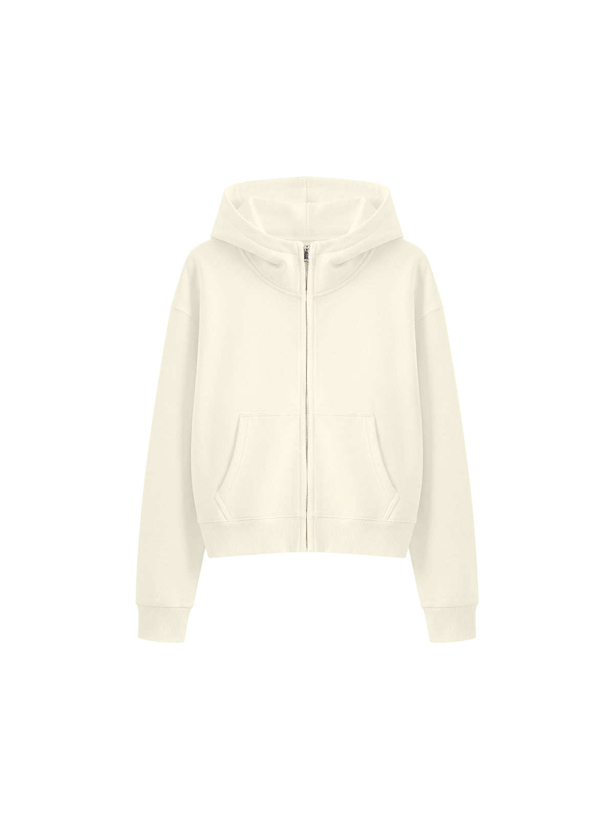 Women’s Cropped Full-Zip Hoodie light green front view