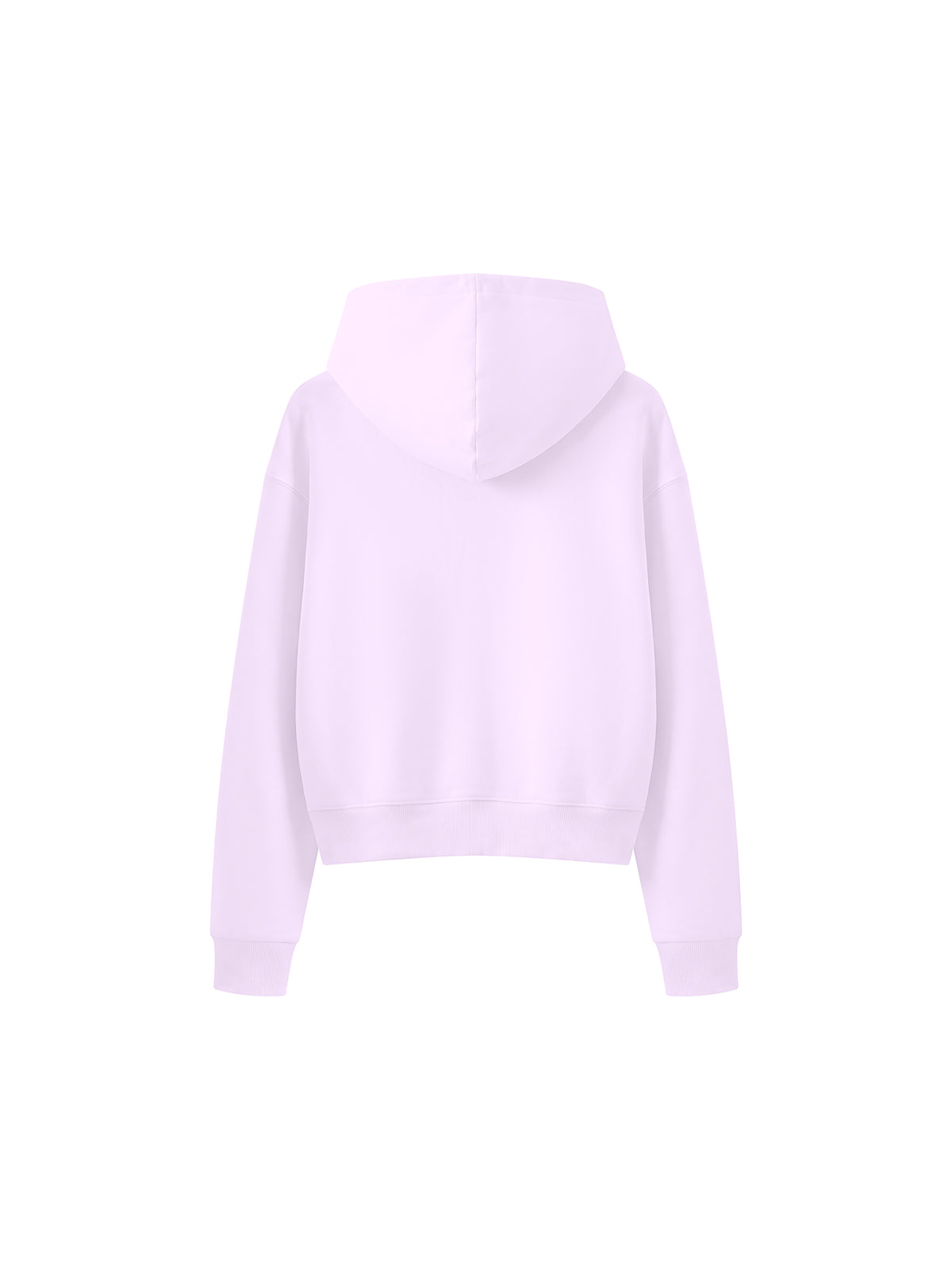 Women’s Cropped Full-Zip Hoodie light purple back view