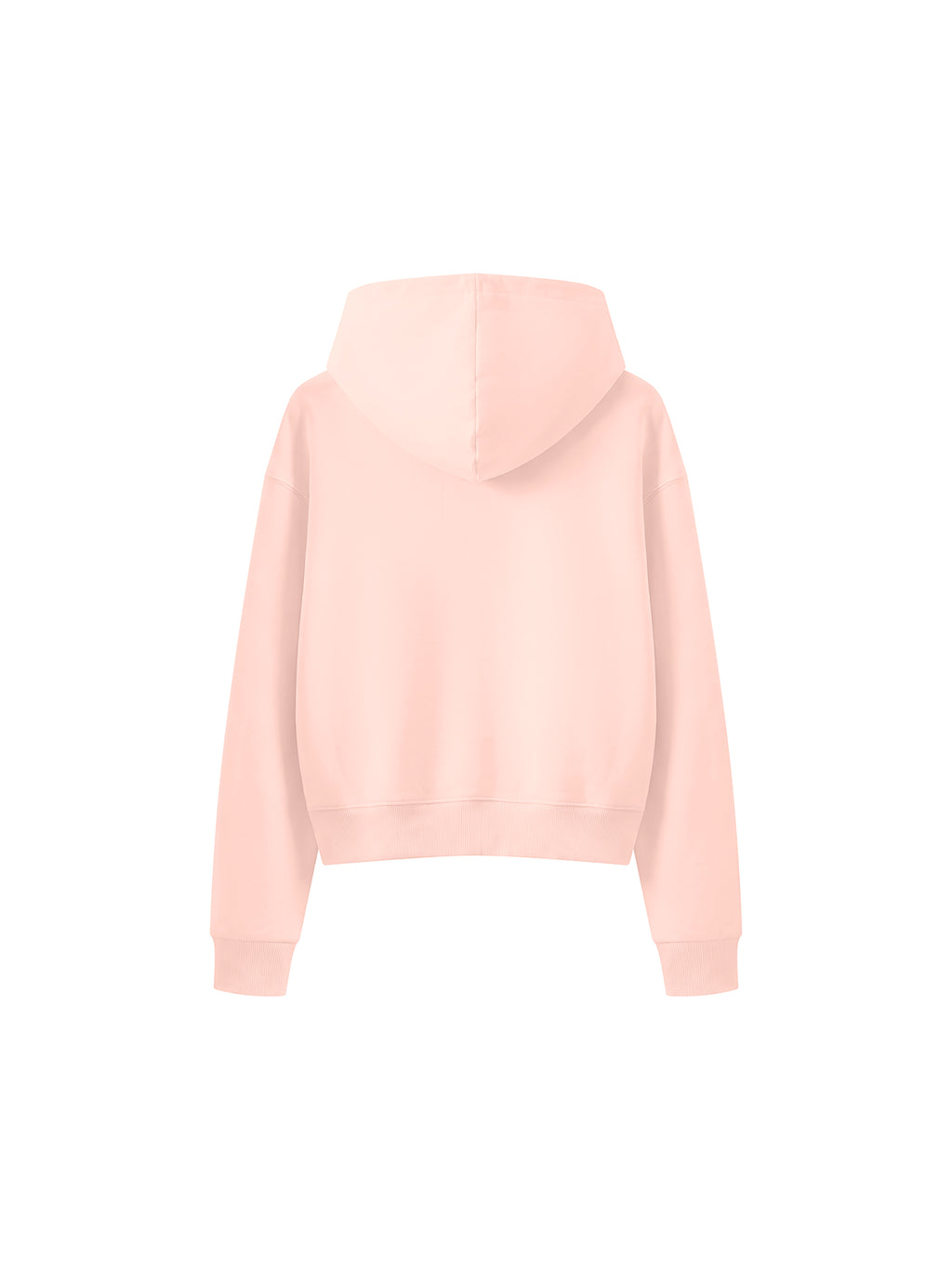 Women’s Cropped Full-Zip Hoodie light pink back view