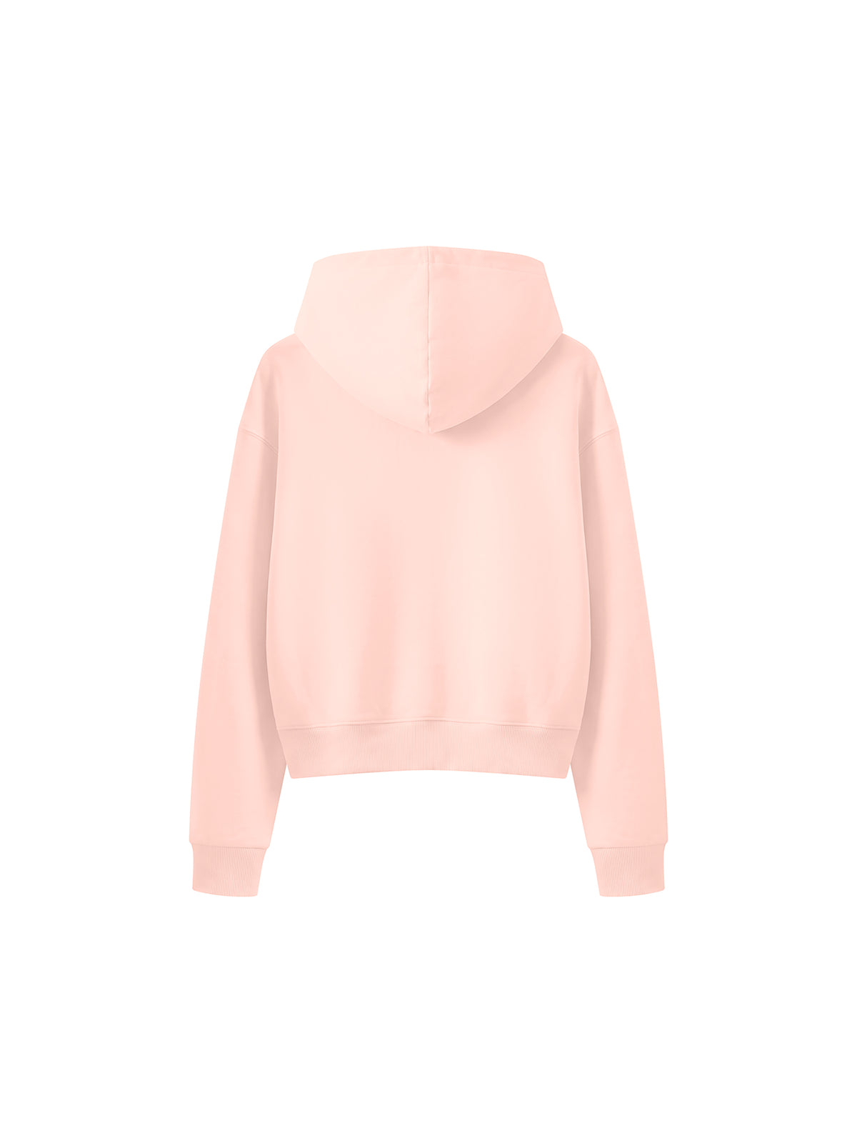 Women’s Cropped Full-Zip Hoodie light pink back view