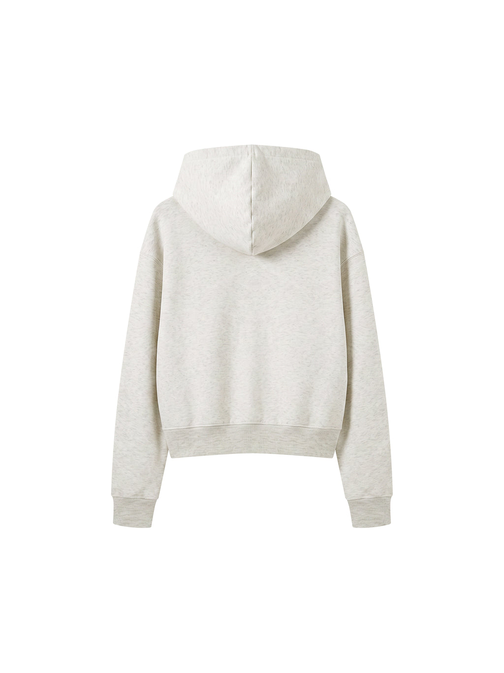 Women’s Cropped Full-Zip Hoodie oat gray back view